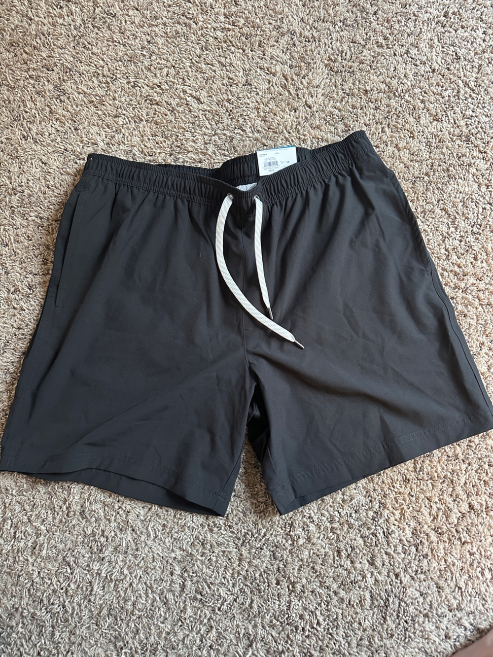 Sonoma Black Swim Hybrids with White Drawstring